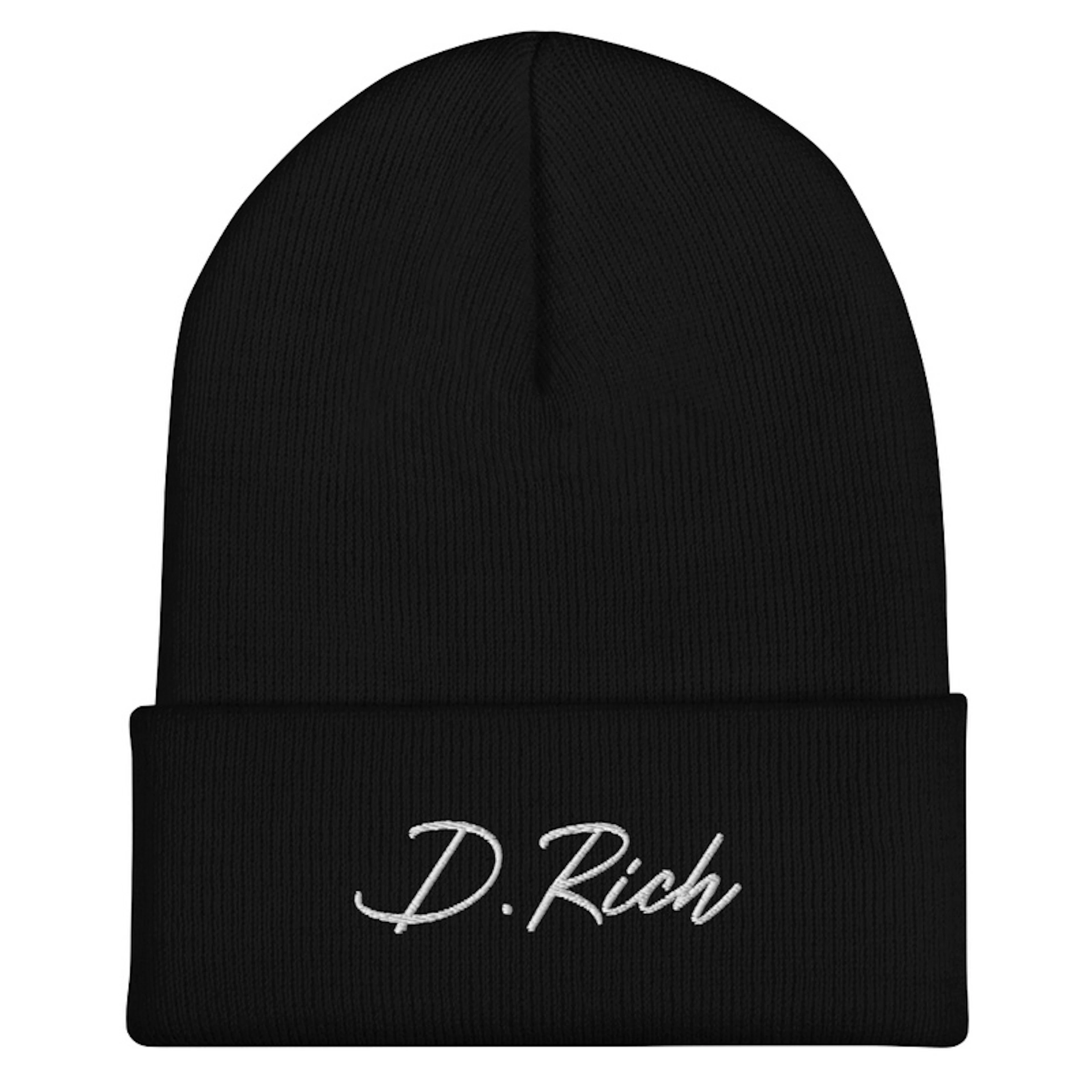 D. Rich logo embroidered knit hat
