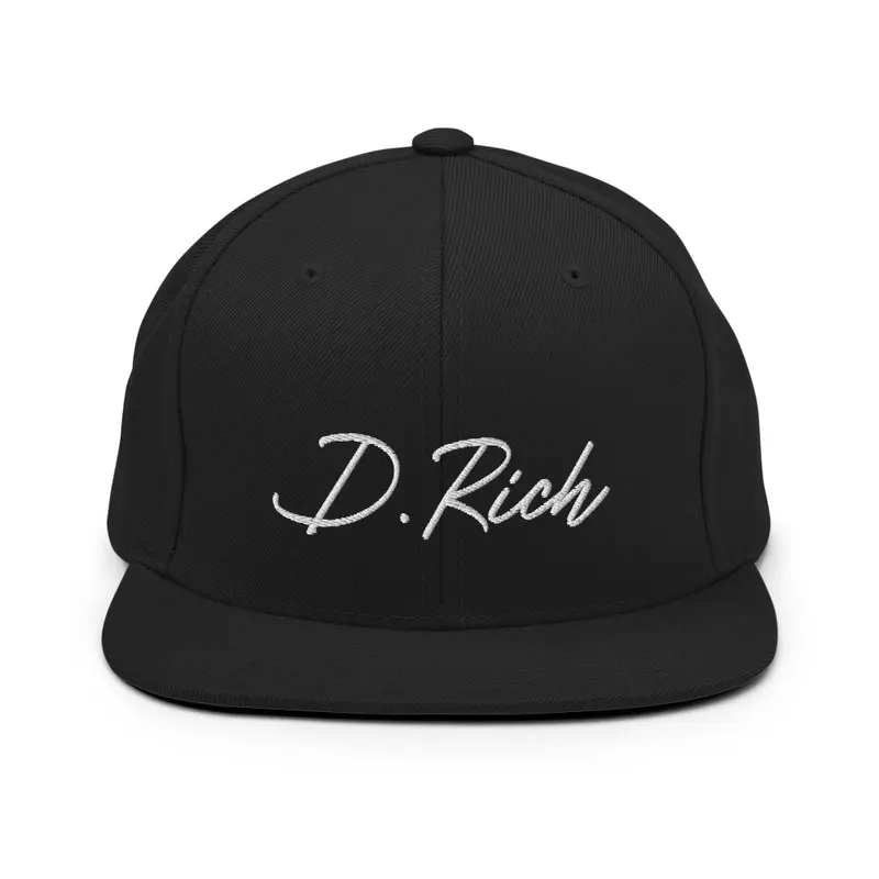 D. Rich logo embroidered snapback hat